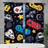 2 peças Cortinas com Tema de Console de Jogos Retrô - Cortinas Vibrantes de Poliéster com Design Colorido de Gamepad e Estampa de Estrelas, Perfeitas para Quarto