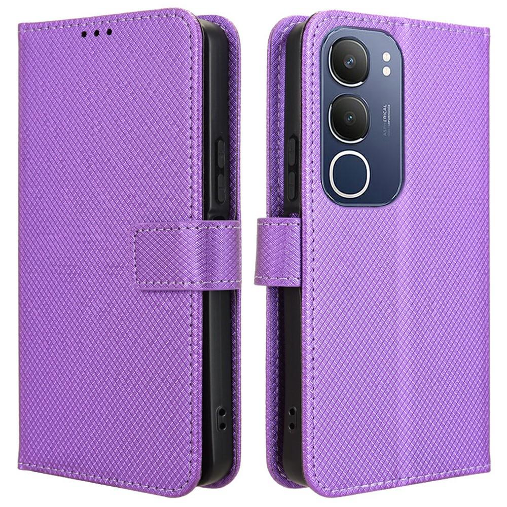 

For vivo Y19s 4G/Y29 5G Case PU Leather Diamond Texture Wallet Phone Cover C