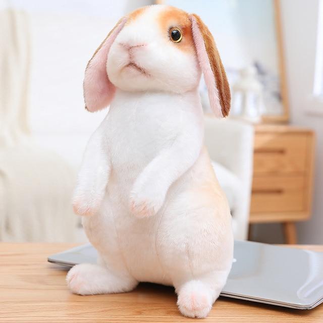 Lovely Fluffy Lop -Eared Rabbits Plush Toy Baby Kids Appease Dolls Simulation Long Ear Rabbit Pillow Kawaii Xmas Gift