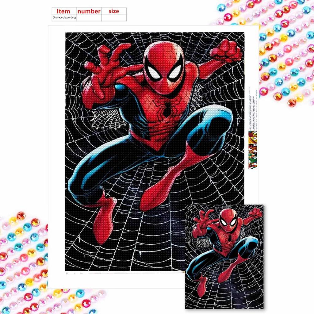 Full Round Diamond Painting "Spider-man" Art Rhinestone Picture Mosaic DIY 5D Cross Stitch Embroidery Home Decoration