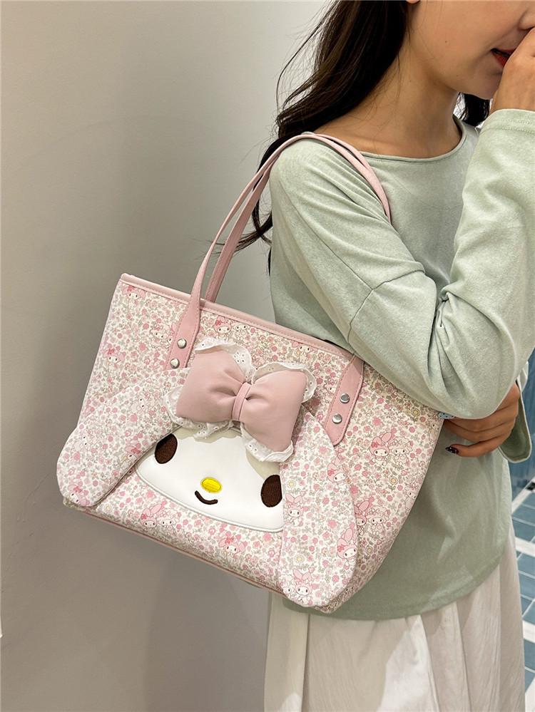 2026 Floral Melody Tote Bag for Women - Large Capacity, Versatile Single Shoulder/Handheld, Trendy Commuter Style