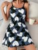2025 Valentine's Day Red Heart Print Camisole Nightdress for Women