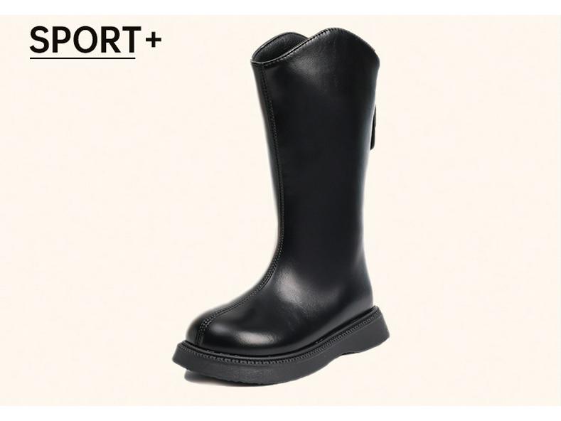 Girls' Knee-High Leather Boots 2025 - Fleece-Lined Autumn/Winter Martin Boots