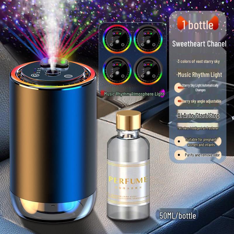 Three-Color Starry Sky Car Perfume & Sound-Activated Ambient Light