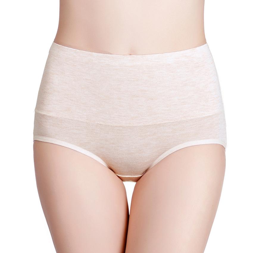 M to 7XL Ladies Cotton Panties High-Rised RC Modal Tummy Control briefs Plus size max to 150kg Widen underpants Solid color