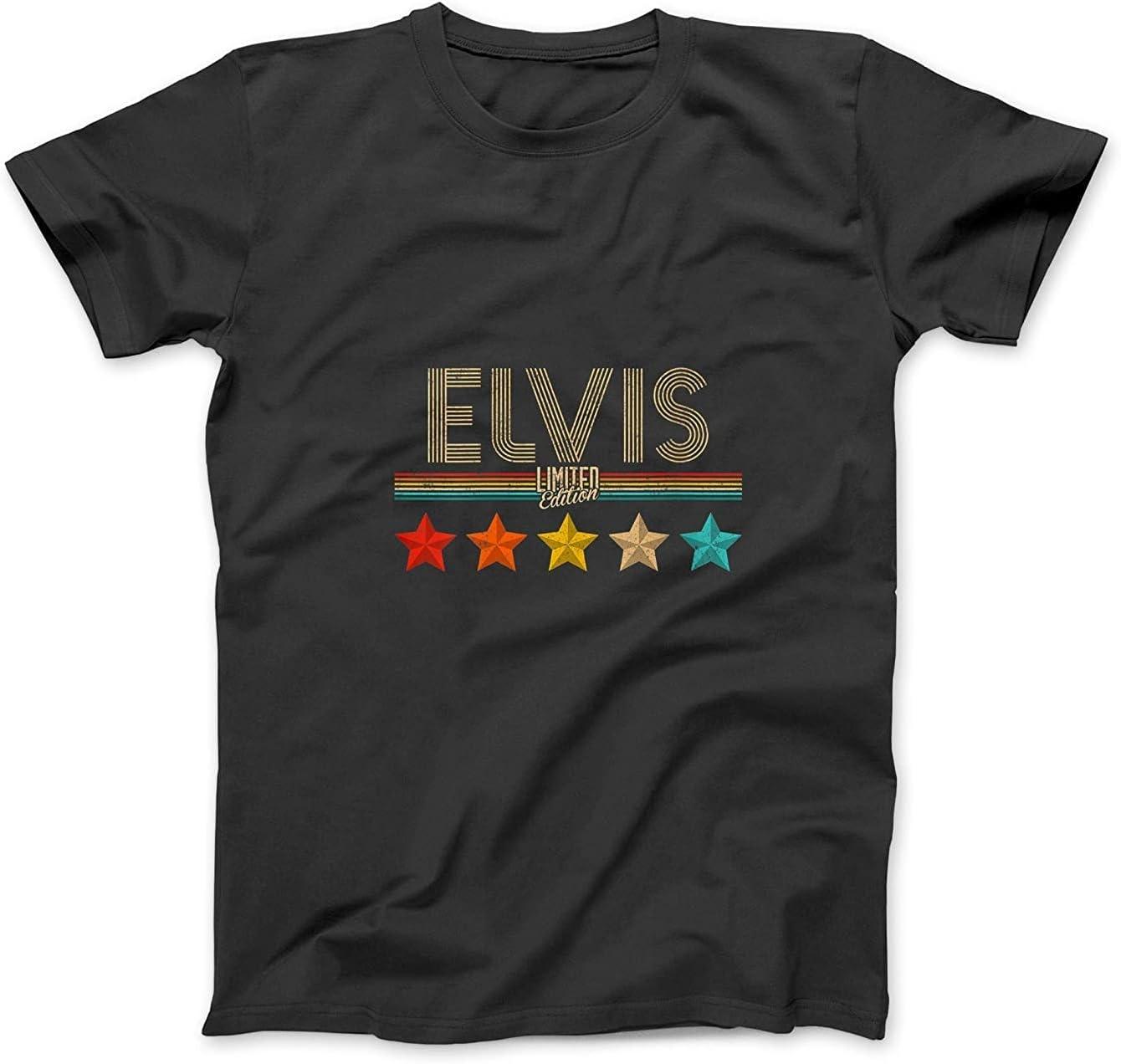 Womens Elvis T-Shirt Elvis Name Birthday Shirt Gift Elvis T-Shirt Sweatshirt Hoodie Tanktop for Men Women Kids Black S
