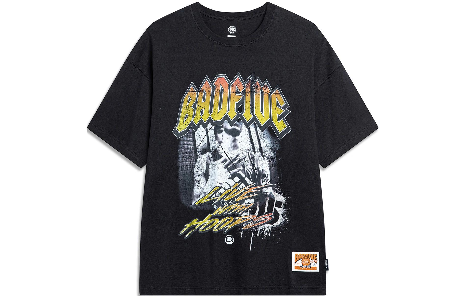 Li Ning BADFIVE T Shirt Men s Black AHSU417-1 L