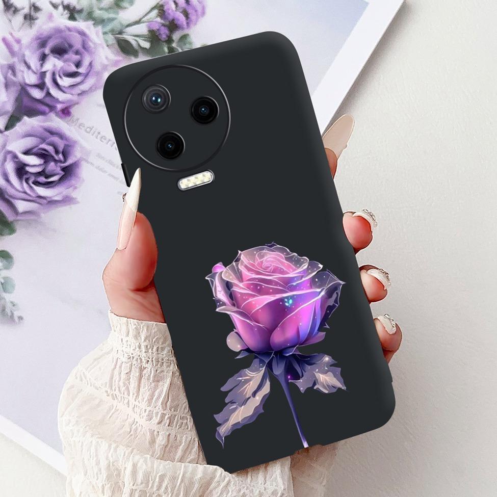 For Infinix Note 12 Pro 4G Case X676B Silicone Cute Cat Fashion Flowers Painted Cover For Inifnix Note 12 Pro Phone Case Bumper