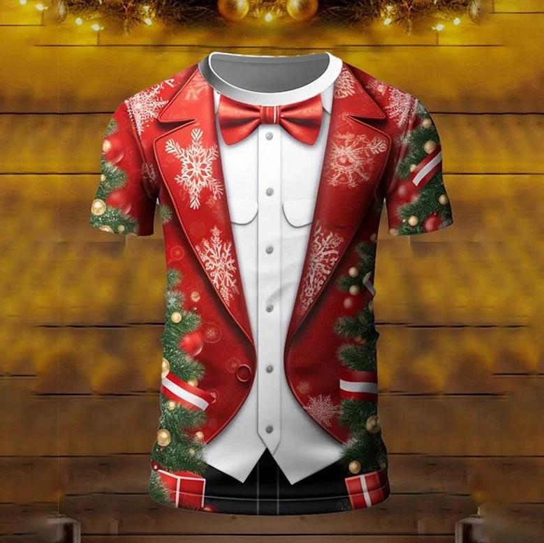 Fashion Merry Christmas 3D Printing T Shirt Unisex Full Size Tee Gift M