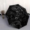 1pc Paisley Cats Auto Open/Close Umbrella with One Touch Button, Compact Folding Canopy, Sturdy 8 Rib Windproof Design   Lightweight  08