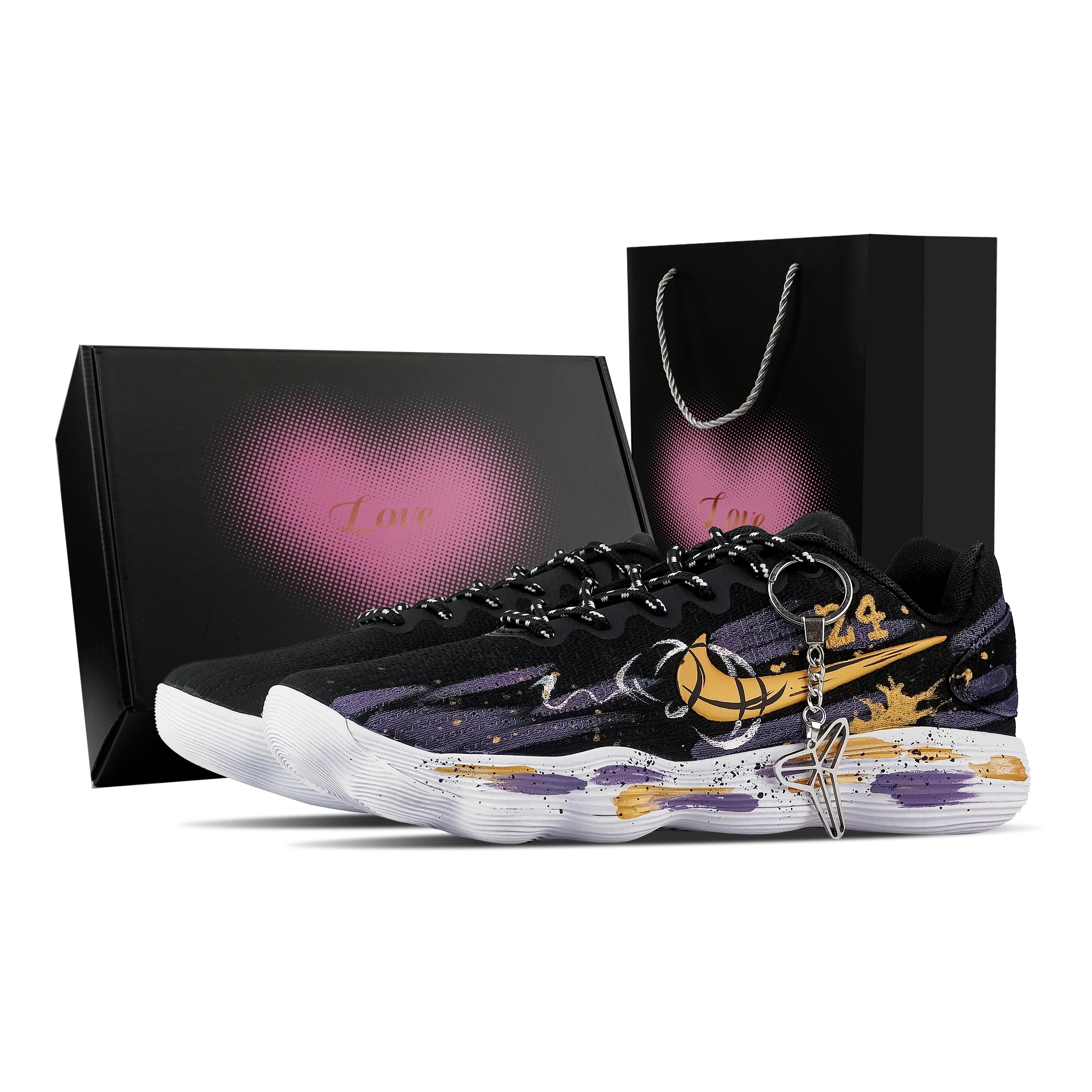 

Nike Hyperdunk 2017 Purple Gold Legend, Heart Box Low top Basketball Shoes Men s 897637-001(Team773--) 40.5