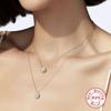 Stylish And Simple Style S925 Sterling Silver Classic Round Multi-Diamond Classic Wedding Accessories Necklace Women