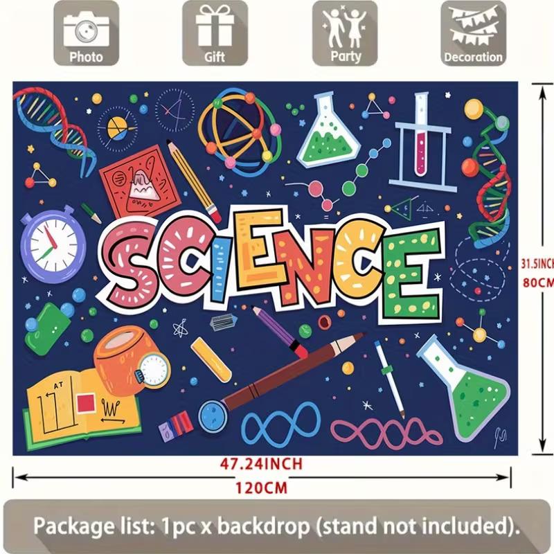 2D Cartoon Science Backdrop, Classroom Lab Theme Photography Background