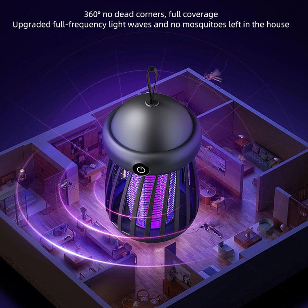 USB Rechargeable Electric Fly Trap Mute Bug Zapper Trap Lamp Mini Mosquito  Lamp  Summer