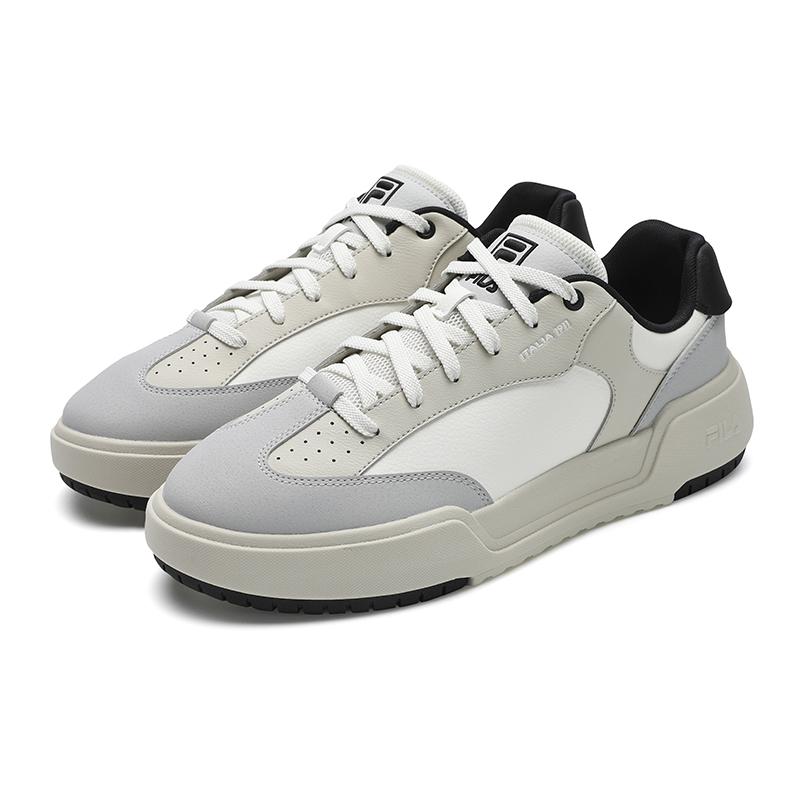 Fila Dinamica Casual Classic Retro Simple Versatile Wear-Resistant Low-Top Skate Shoes Men Sneaker White Gray F12M542204FSV