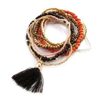 [M8198] - Orange Brown 'Altai' Ethnic Bracelet