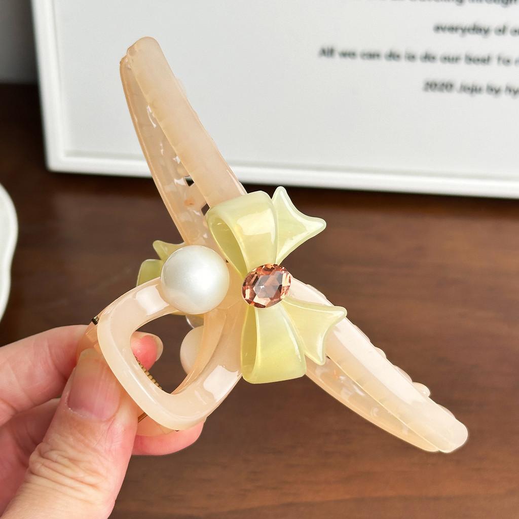 Large Versatile Bowknot Hair Claw Clip With Sparkling Rhinestones For Women