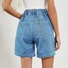 Women's Fashion Wash Elastic Waist Cargo Casual Denim
