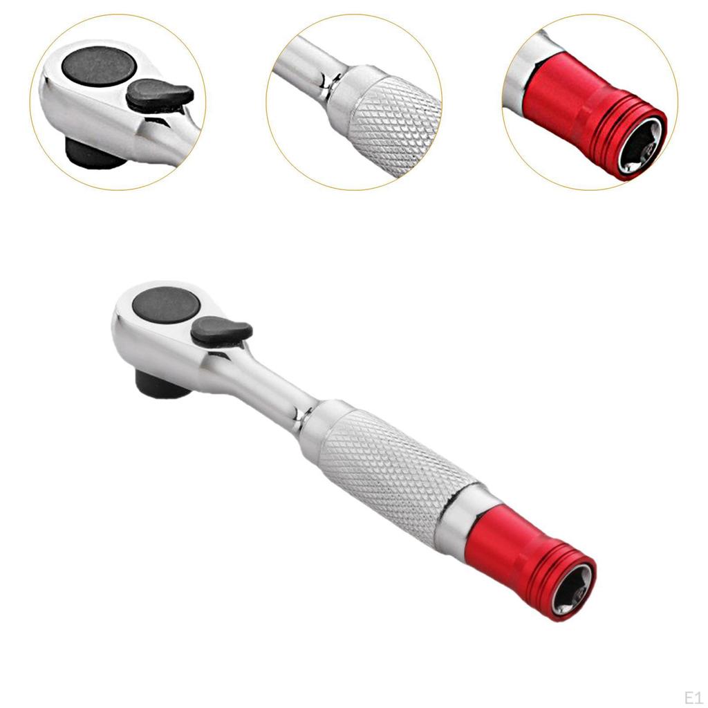 Mini Ratchet Wrench Adjustable 1/4 Inch Bit Driver Multipurpose Compact Repair Tool Hand for