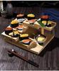 Artistic Wooden Tiered Platter for Sushi, Barbecue, and Hot Pot - Creative Restaurant Tableware Dish Plates