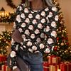 Women's Casual Christmas Print Long Sleeve Top for Holiday Party and Everyday Wear