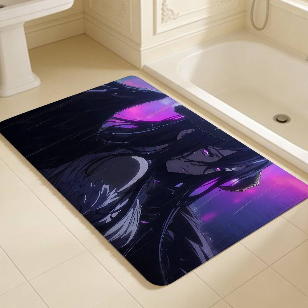 Game Albedo Cute Girl Overlord Anime Hallway Carpet Washable Non-Slip Living Room Sofa Chairs Area Mat Kitchen Doormat Area Rug