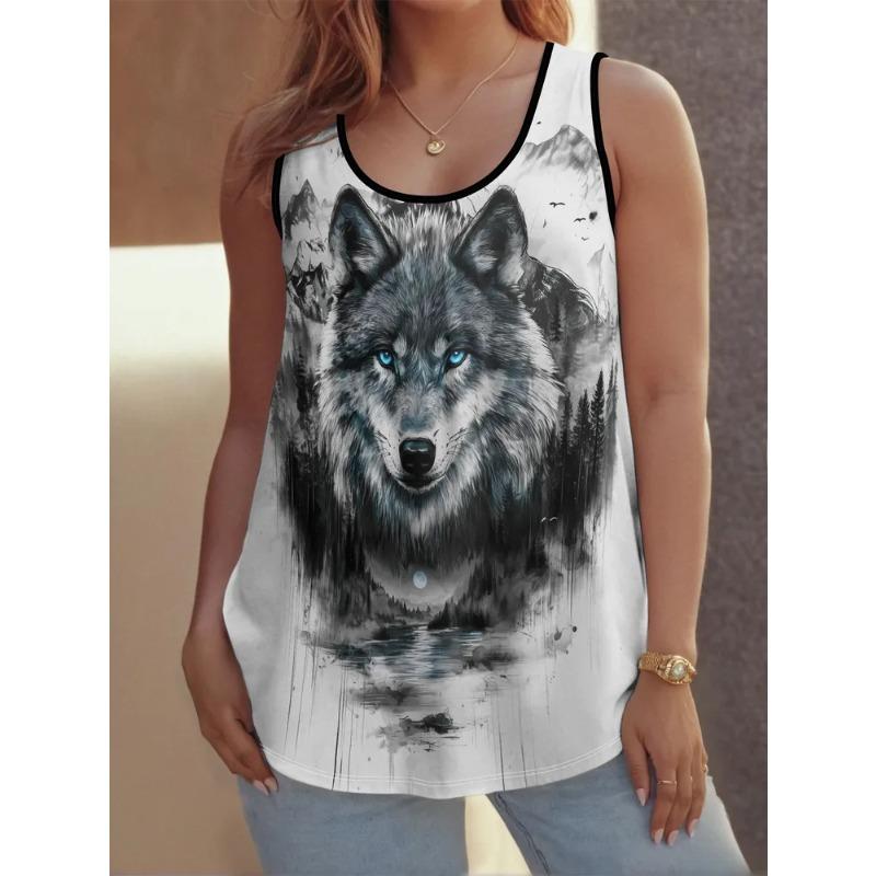 Summer Creative Animal Series Color Printed Women's Sleeveless Vest Casual Loose Comfortable Vest