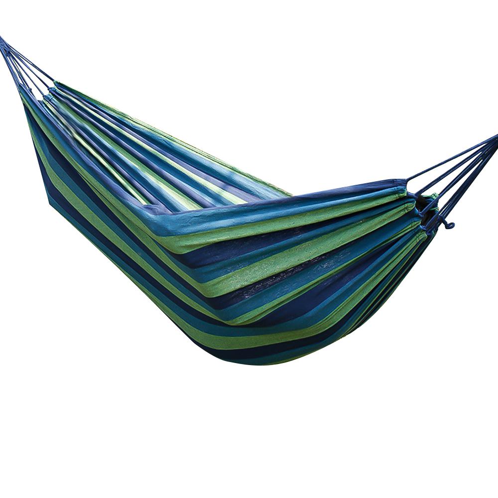 

Thick Canvas Hammock Outdoor Camping Indoor Childrens Swing Thickened Striped Hammock Multi Functional Hammock синий