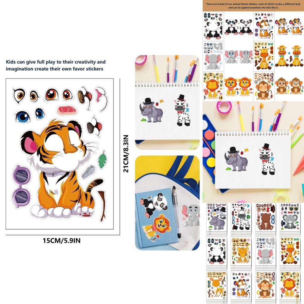Adorable Cartoon Animal Themed Puzzle Stickers For Kids Family Interactive Fun