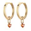 Kinitial Zarte Goldfarbene Zirkonstein-Anhänger Messing-Creolen für Damen Mädchen Lässiger Täglicher Klassischer Sommer-Schmuck