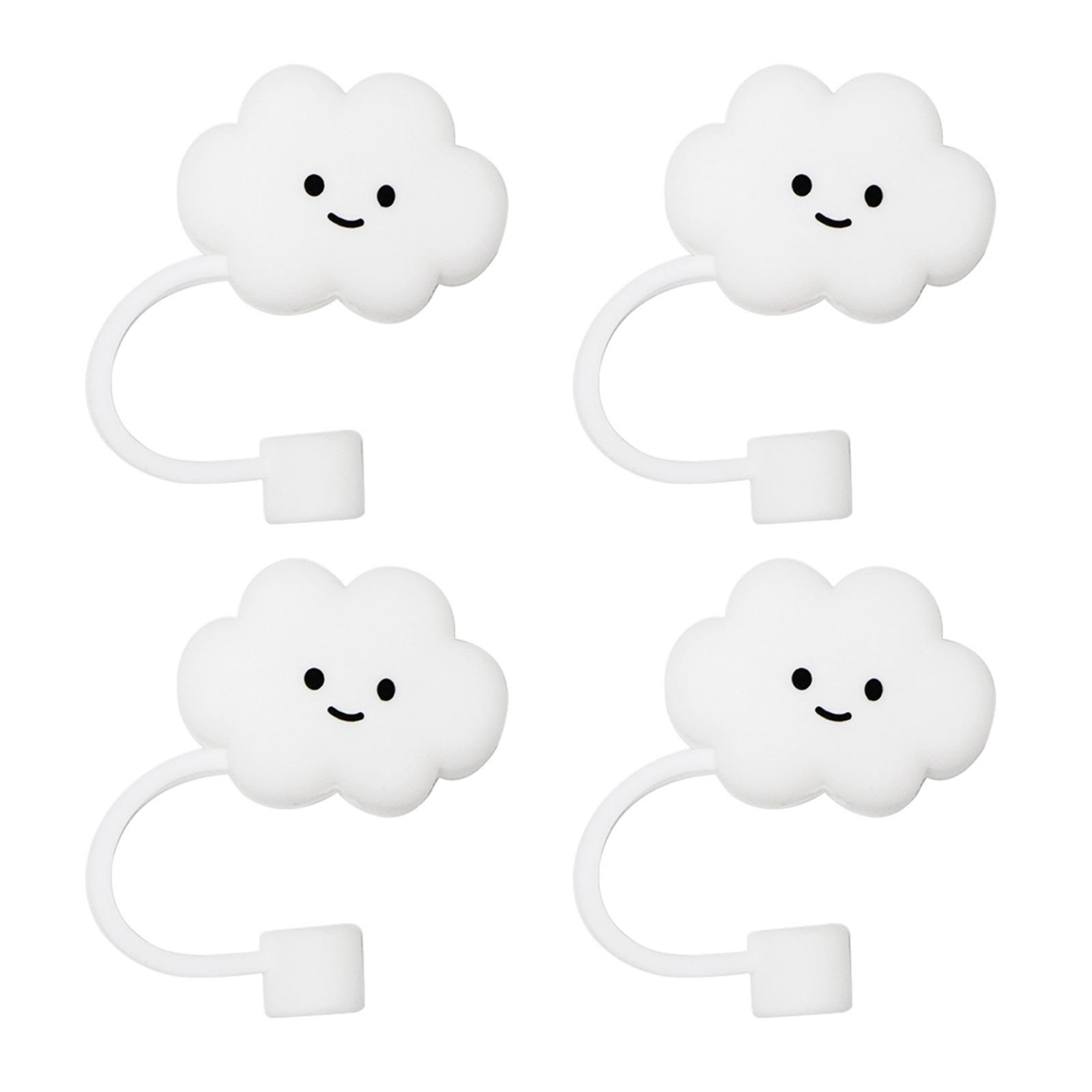 

Набор из 4 облаков Форма Солома Наконечник Покрывает Соломенные крышки Крышки Солома Топперс Солома Крышка Силиконовый материал для многоразовых соломинок