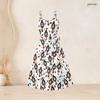 Women Plus Size Two Piece Outfit Long Sleeve Cropped Shrug Strappy Tie Waist Halloween Printed White Long Dress