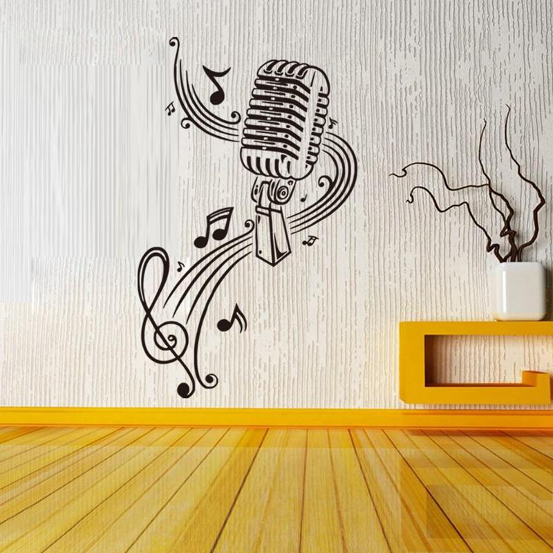 BIBITIME KTV Bar Vinyl Decal Home Decor Microphone Music Notes Wall Art Sticker for Nursery Bedroom Kids Room Decor L:22.44 x 34.84 BIBITIME KTV Bar Vinyl Decal Home Decor Microphone Music Notes Wall Art Sticker for Nursery Bedroom Kids Room Decor L:22.44 x 34.84