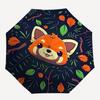 1pc Autumn Fox Cartoon Umbrella - Portable Folding Design, 8-Rib Outdoor Umbrella, Travelers & Daily Use.F084