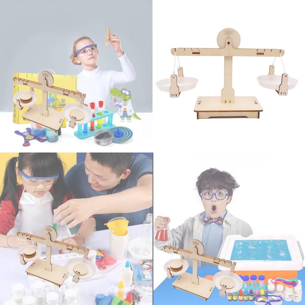 Stem Educational Wooden Diy Science Experiment Balance Scale Kit For Kids