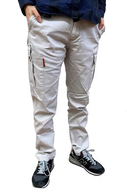 Workshop Total Men's Tapered Stretch Cargo Pants, Casual Pants, Long Pants, Workwear, Silver Gray, Size S