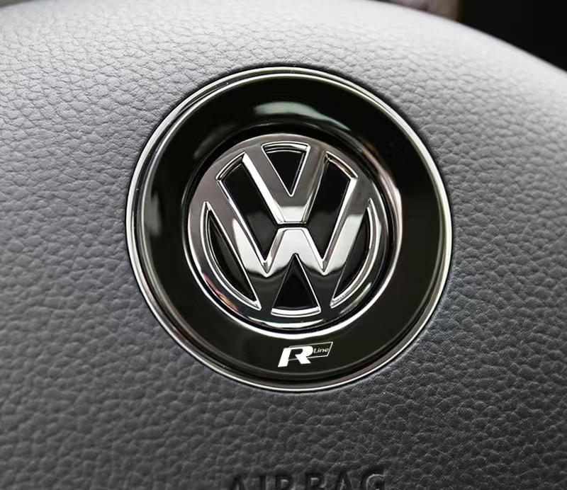 2025 Hot 1Pcs Car Steering Wheel Stickers Decorative Emblem For Volkswagen VW R-line GTI R Polo Golf Touareg Passat Magotan Tigu