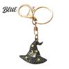 Decorative Charms Halloween Rhinestone Pumpkin Keychain Ghost Witch Hat Spider Web Cat Party Favors Bag Charm Car Key Ring for Handbags Backpacks