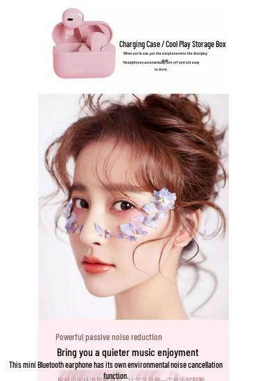 2026 Mini High-End Sound True Wireless Bluetooth Earbuds for Girls - Noise Cancelling, Sports Compatible, Ultra-Long Battery Life