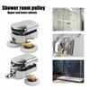 Glass Shower Doors Pulleys 23mm 4pcs ABS + Zinc Alloy Silver Partition Sliding Door Single Shower Door Rollers