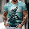 New Men's Animal Graphic T-shirt Summer Fun and Fashionable Short-sleeved Top Men's Loose Round-neck T-shirt Parent-child Outfit