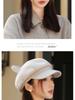 Retro Korean-Style Women's Beret: Octagonal Duckbill Hat with Cat Ears, Perfect for Autumn/Winter and Large Head Circumference