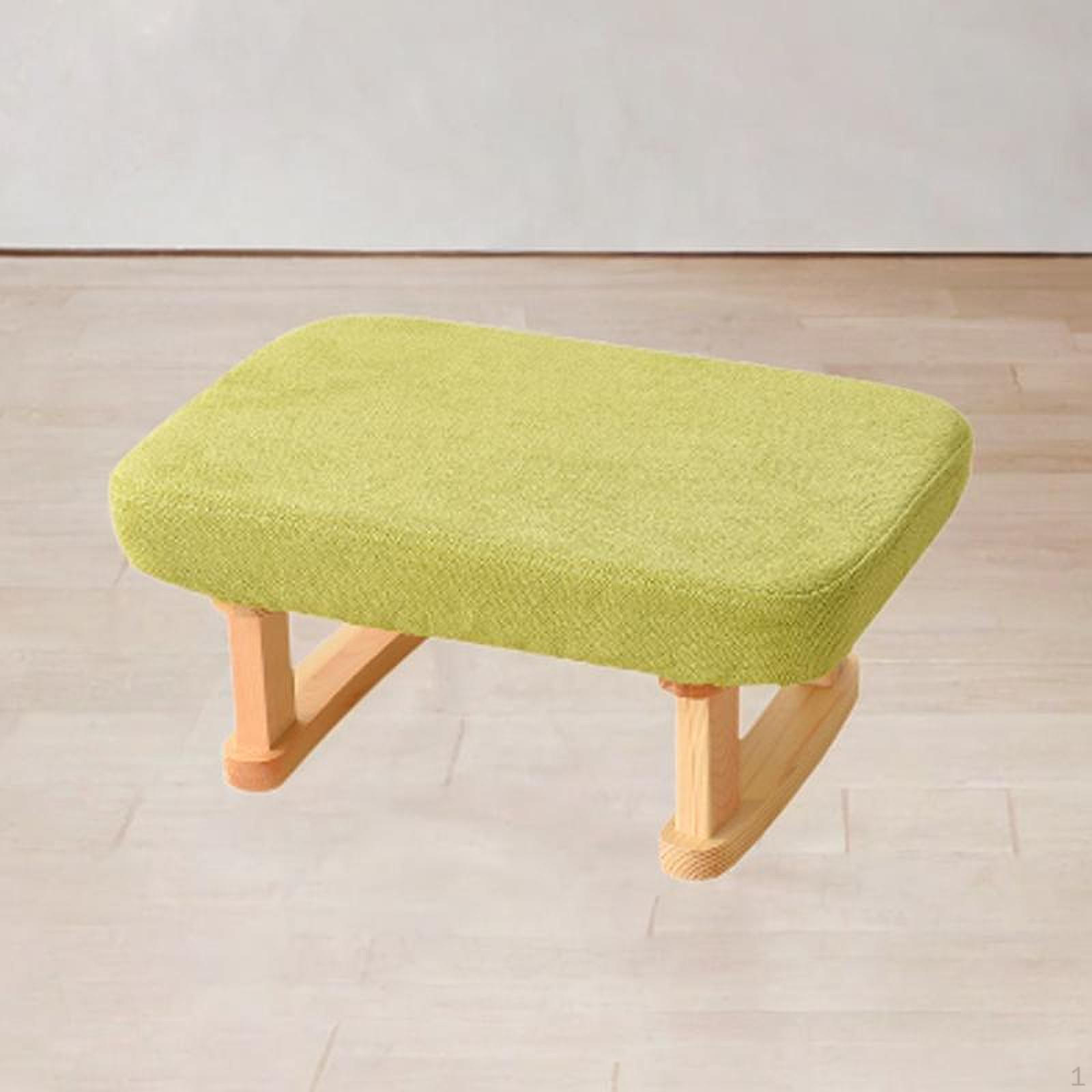 

Пуфик-подставка для ног с деревянными ножками для дома и офиса зелёный