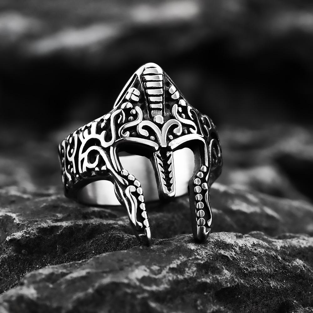 

Retro Spartan Mask Stainless Steel Men s Ring Size 11