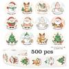 500Pcs/roll Merry Christmas Sticker Cute Santa Snowman Elk Gift Seal Labels Wrapping Decor Stickers for Bag Envelope