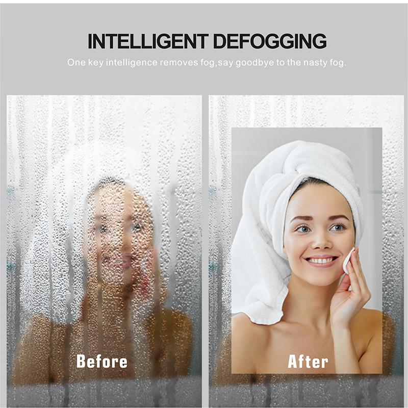 Rectangle Bluetooth Smart Bathroom Makeup Mirror WIth LED Light Human Body Induction Anti-fog Backlight Wall Hanging Mirrors
