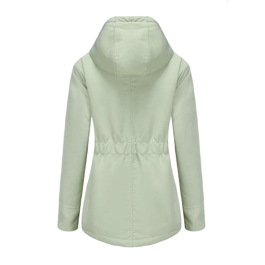 Parker Women's Hooded Lambswool Cotton Jacket - Fleece-lined, Autumn/Winter European Size Coat