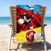Ultra-Soft Beach Towel with Sonic Theme,Ideal for Pool - Camping, Diving - Perfect Travel Essential, Vibrant Beach Towel.