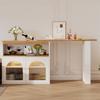 Standing Dining Table Spacious Desktop Coffee with 2 Doors Open Shelves Large Home Extendable Bare Capacity Strong Load-bearing Furniture Modern