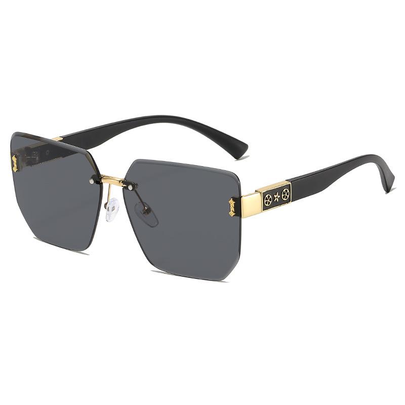 Frameless Trimmed Sunglasses, Fashionable And Simple Sunglasses, Women'S High-End Retro Square Sunglasses